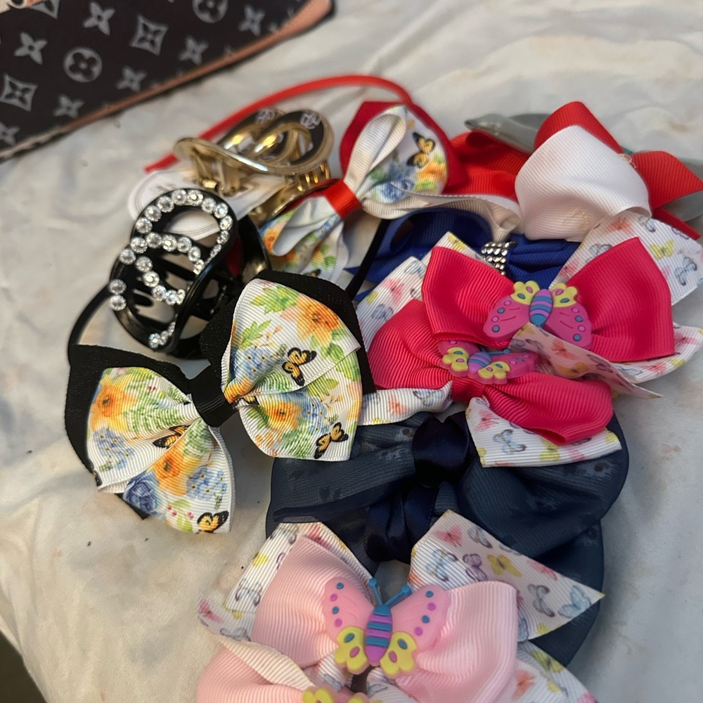 Mariposa Butterfly Bow Hair Accessories Set - Pink, Black, Multicolor